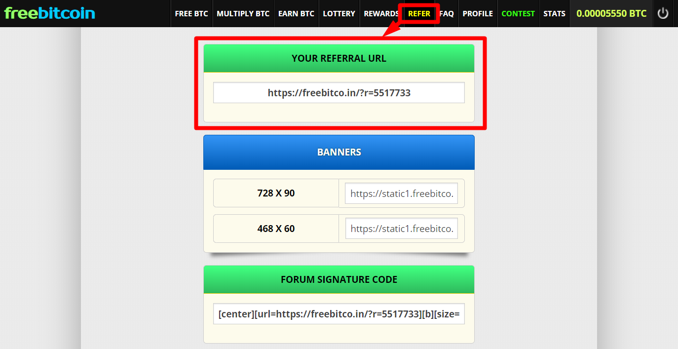 How to Get Freebitco Refer Link