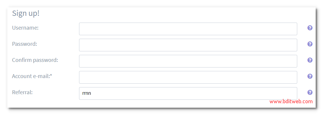 Ojooo Wad Sign Up Form